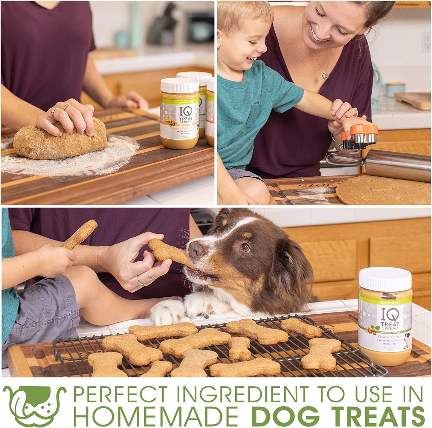 IQ Treat Spread Dog Peanut Butter & IQ Treat Mat Dog Lick Mat (100% Natural-Xylitol Free Peanut Butter for Dogs & IQ Treat Mat Dog Lick Mat for Dogs) Dog Treats, Dog Snacks & Dog Licking Mat
