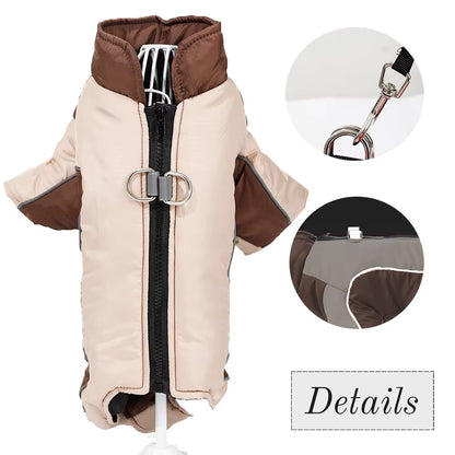 Warm Pet Clothes with D-Ring Reflective Dog Jumpsuit for Small Medium Dogs Camouflage Puppy Coat For...