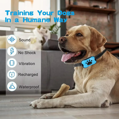 Pet Dog anti Barking Device USB Rechargeable Dogs Training Collar Ultrasonic Stop Barking Vibration ...