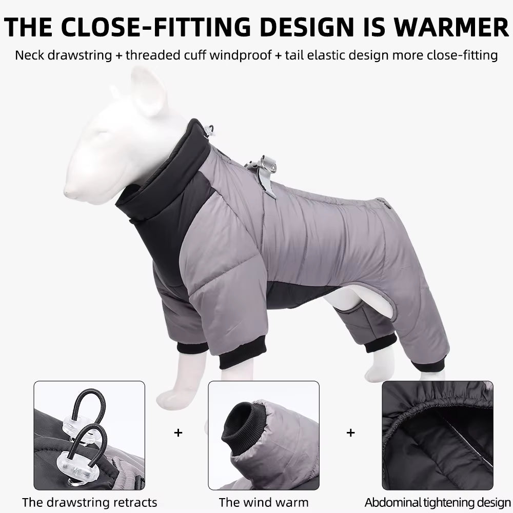 Dog Clothes Winter Warm Jacket for Small Medium Dogs Cats Jumpsuit Waterproof Puppy Coat with D-Ring...