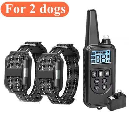 800M Dog Training Collar Remote Electronic Shock Training Collars Rechargeable Waterproof Stop Barki...