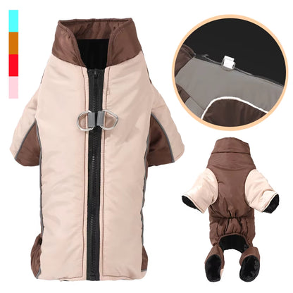 Warm Pet Clothes with D-Ring Reflective Dog Jumpsuit for Small Medium Dogs Camouflage Puppy Coat For...