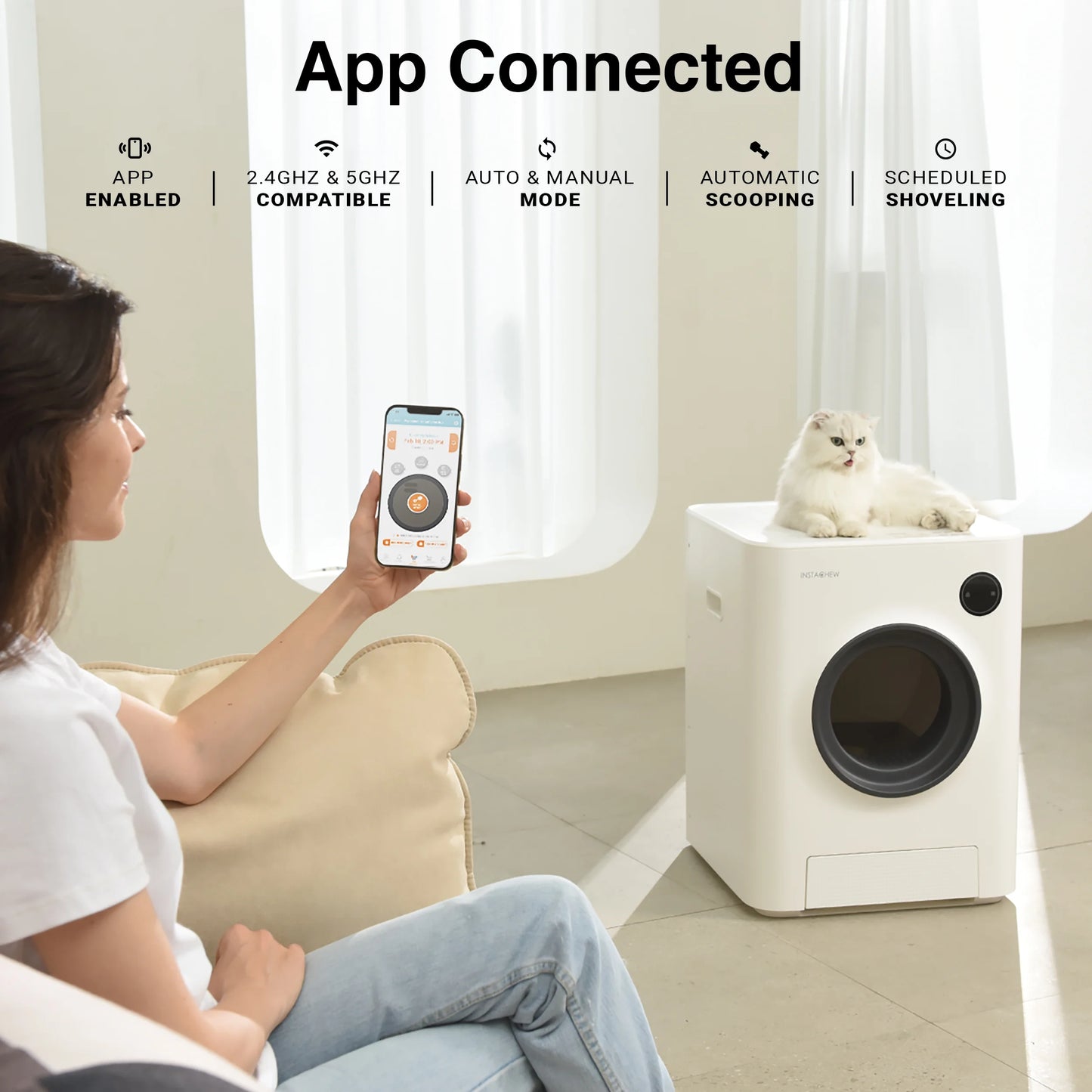 Transform Your Cat Care Routine with the Purrclean Self-Cleaning Automatic Litter Box - App Controlled & Wi-Fi Enabled for Ultimate Convenience