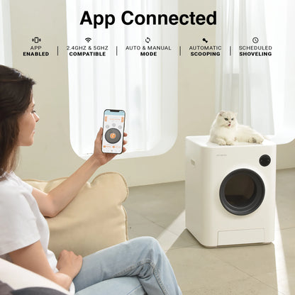 Transform Your Cat Care Routine with the Purrclean Self-Cleaning Automatic Litter Box - App Controlled & Wi-Fi Enabled for Ultimate Convenience