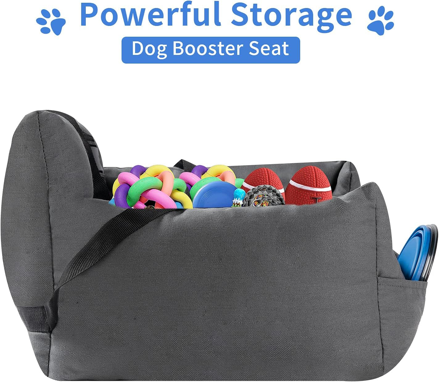 Ultimate Dog Car Seat: Premium Pet Booster Bed with Adjustable Safety Straps and Convenient Storage for Small Dogs & Cats