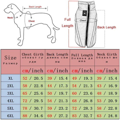 Waterproof Dog Clothes for Large Dogs Winter Warm Big Dog Jackets Padded Fleece Pet Coat Safety Refl...