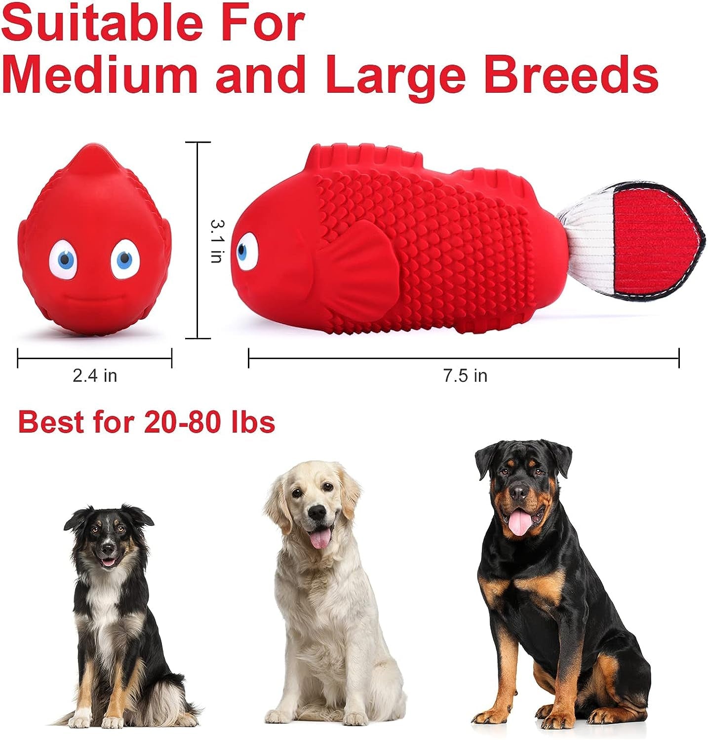 Dog Chew Toys for Aggressive Chewers, Squeaky Dog Toys, Almost Indestructible Dog Toys for Aggressive Chewers, Durable Dog Toys for Medium Large Breed Dogs, Tough Dog Toys