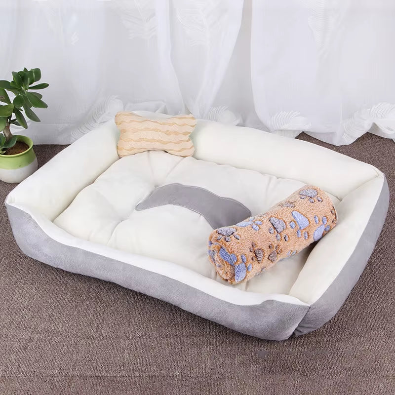 Winter Big Dog Bed Warm Fleece Pet House XXS to XXL for Small Medium Large Dogs Golden Retriever Bor...