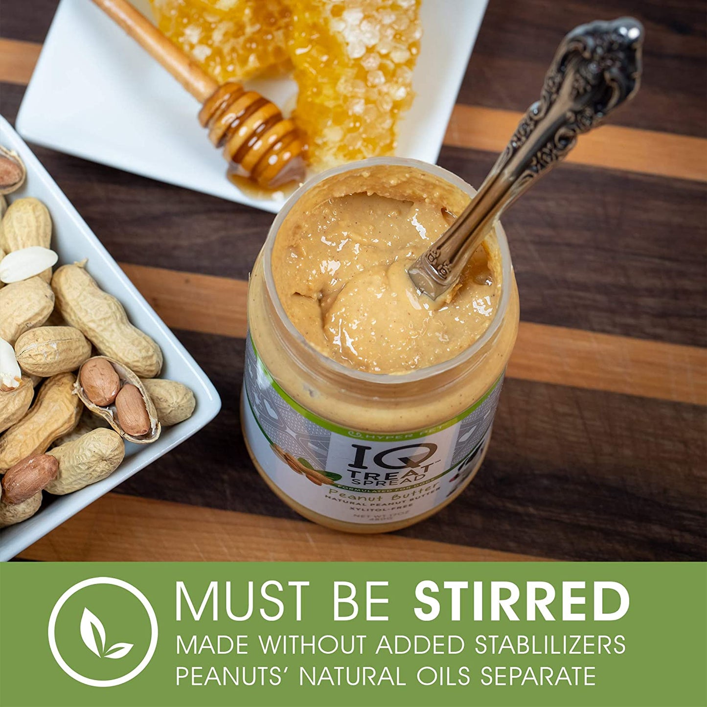 IQ Treat Spread Dog Peanut Butter & IQ Treat Mat Dog Lick Mat (100% Natural-Xylitol Free Peanut Butter for Dogs & IQ Treat Mat Dog Lick Mat for Dogs) Dog Treats, Dog Snacks & Dog Licking Mat