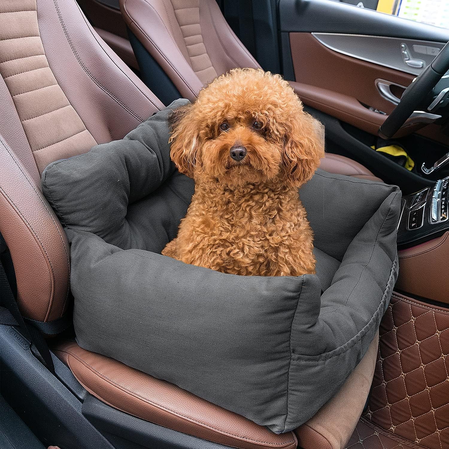 Ultimate Dog Car Seat: Premium Pet Booster Bed with Adjustable Safety Straps and Convenient Storage for Small Dogs & Cats