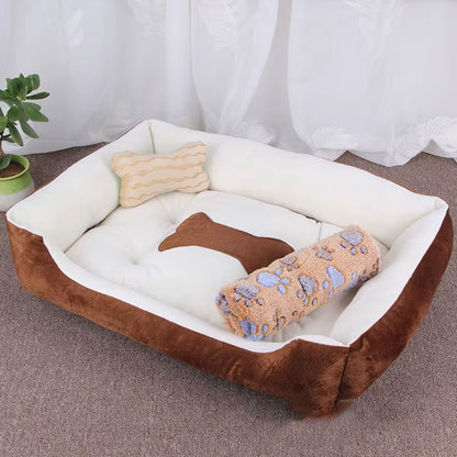Winter Big Dog Bed Warm Fleece Pet House XXS to XXL for Small Medium Large Dogs Golden Retriever Bor...