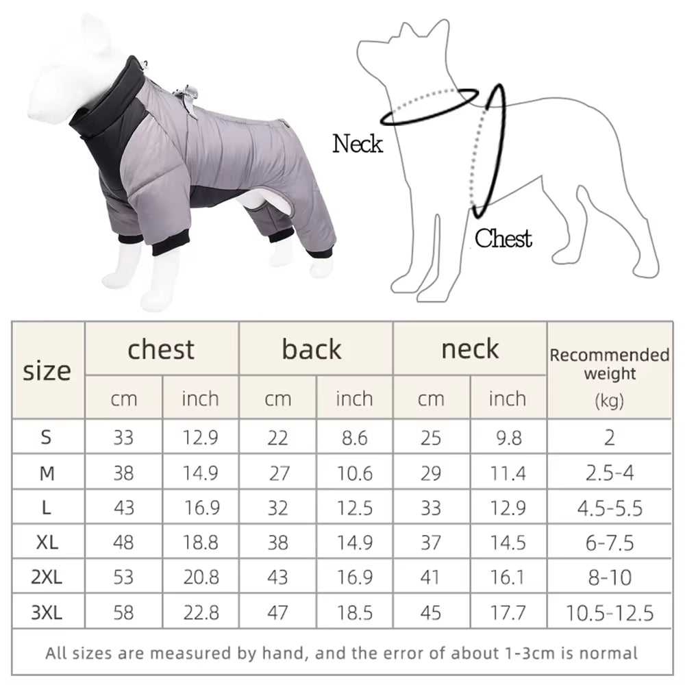 Dog Clothes Winter Warm Jacket for Small Medium Dogs Cats Jumpsuit Waterproof Puppy Coat with D-Ring...