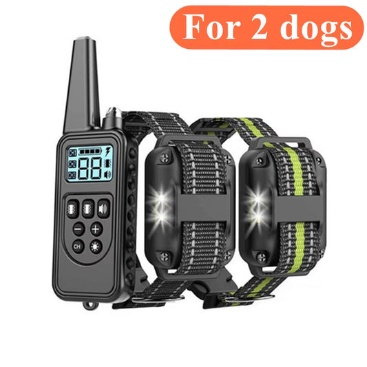 800M Dog Training Collar Remote Electronic Shock Training Collars Rechargeable Waterproof Stop Barki...