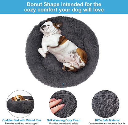 Dog Bed, Dog Beds for Medium Dogs, Small Outdoor Dog Beds, Washable Dog Bed and Cat Bed, Faux Fur Pet Bed, Anti-Slip Dog Bed Cat Bed (Large 28’’X28’’)
