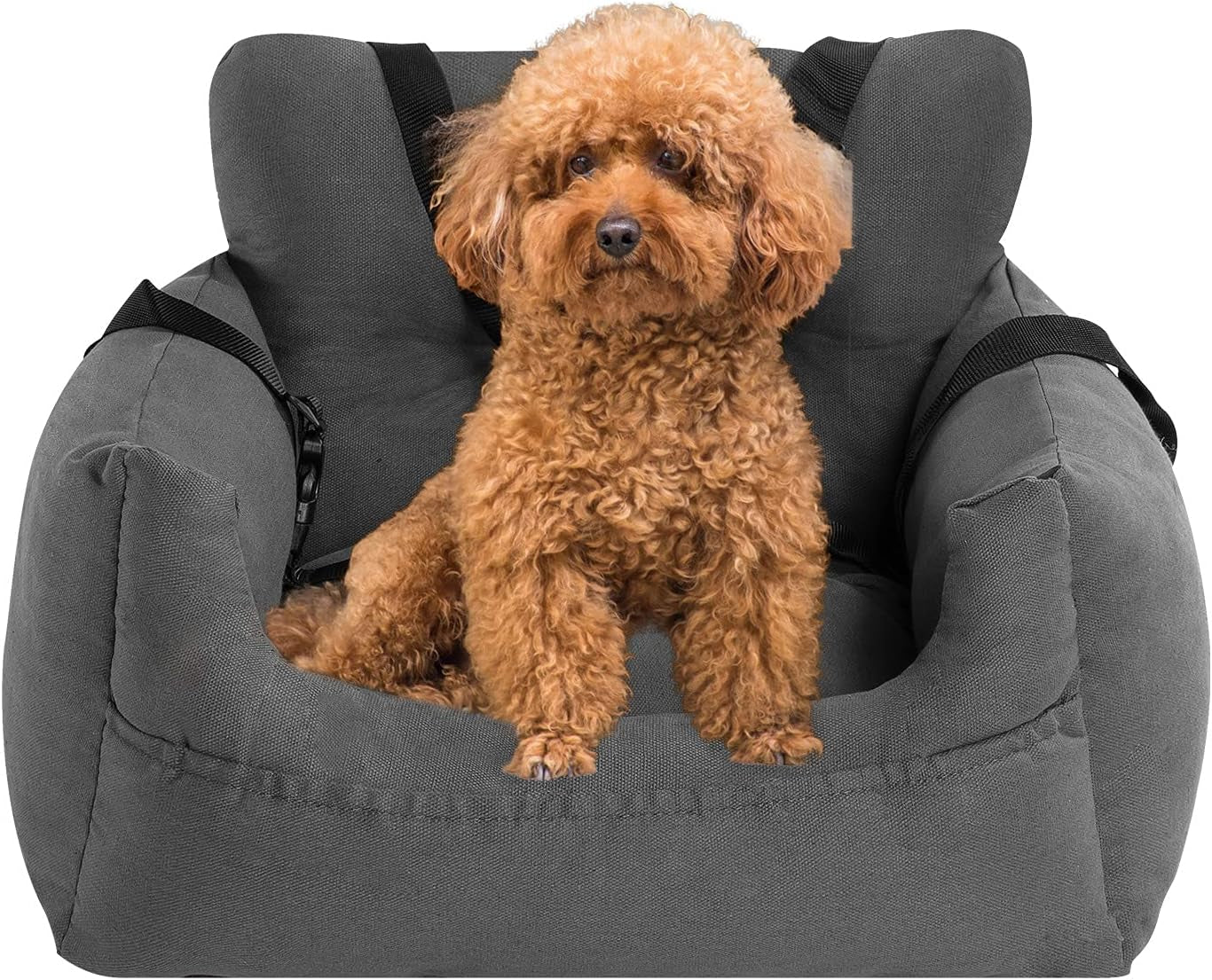 Ultimate Dog Car Seat: Premium Pet Booster Bed with Adjustable Safety Straps and Convenient Storage for Small Dogs & Cats