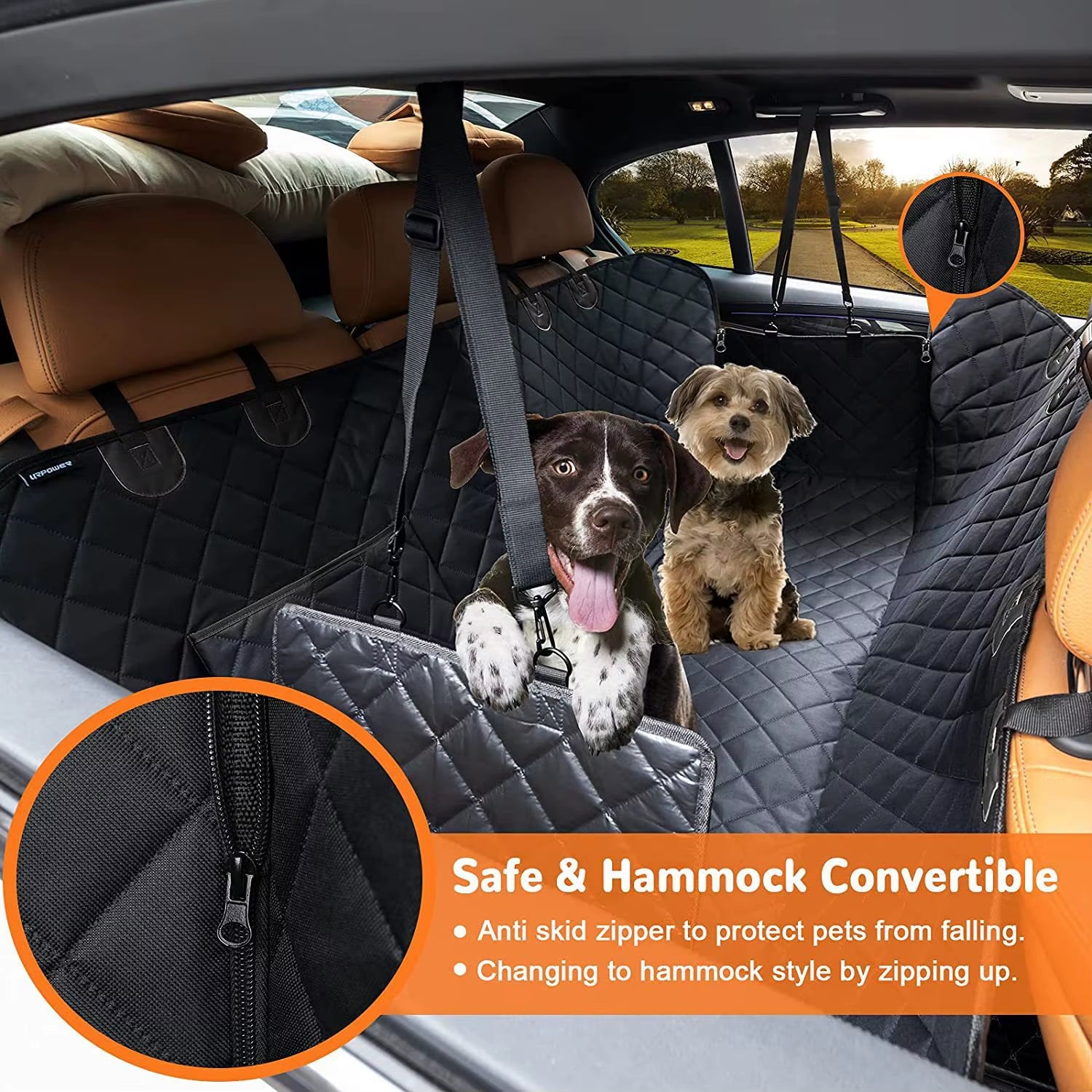 Extra Large Pet Mat for Car Back Seat Breathable Dog Seat Cover with Strong Hard Bottom Fits All Cars