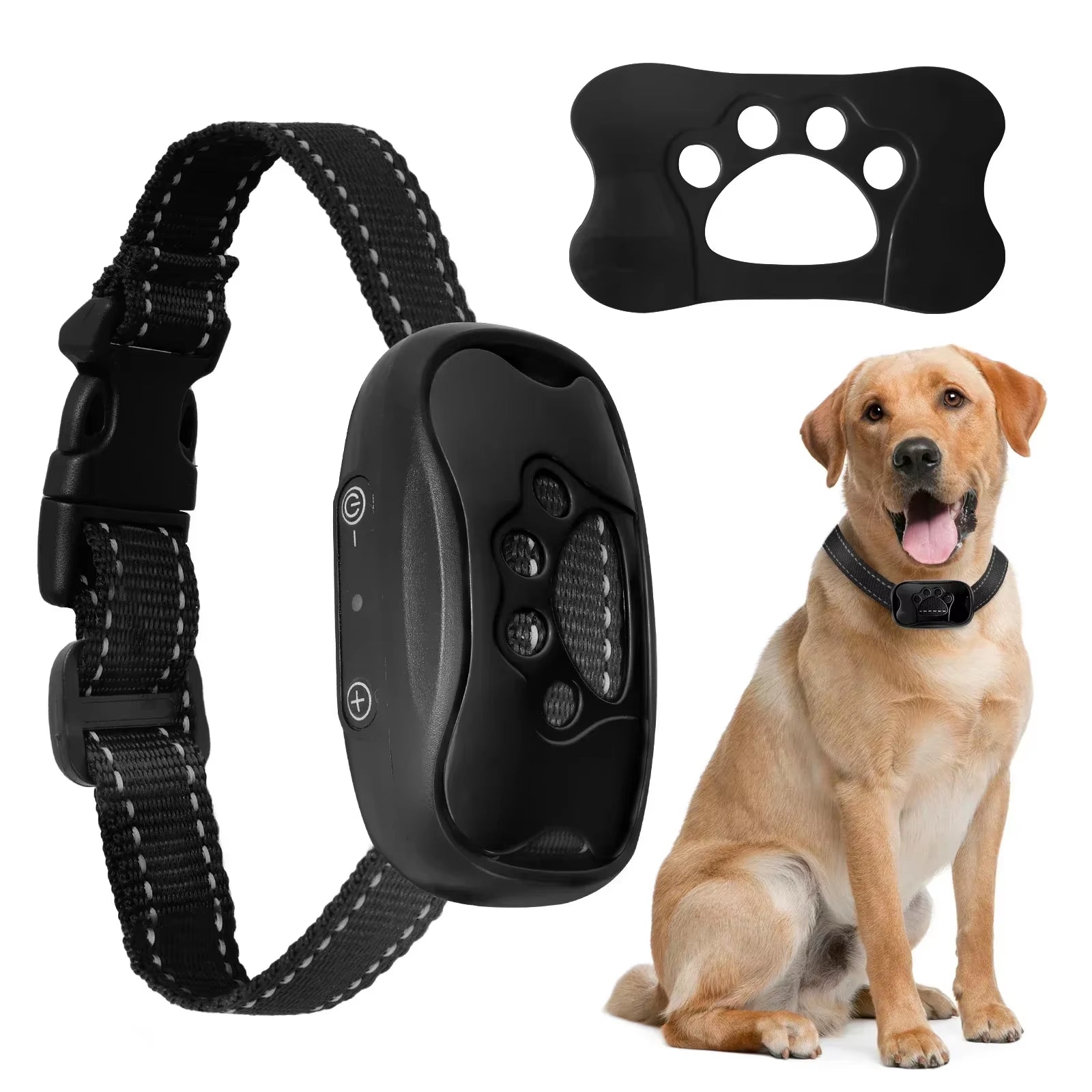 Pet Dog anti Barking Device USB Rechargeable Dogs Training Collar Ultrasonic Stop Barking Vibration ...