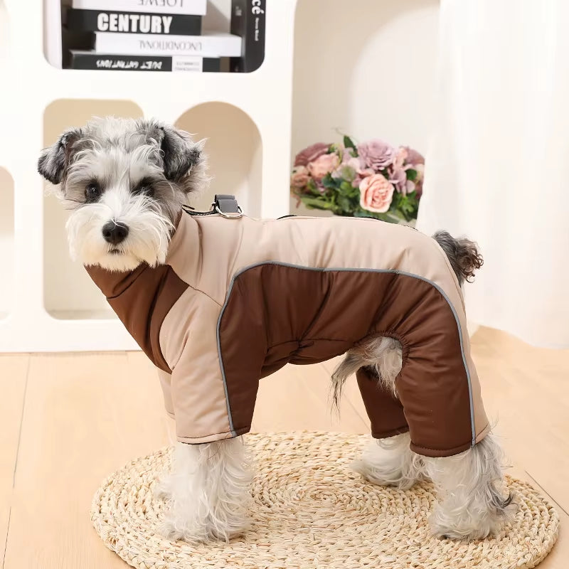 Warm Pet Clothes with D-Ring Reflective Dog Jumpsuit for Small Medium Dogs Camouflage Puppy Coat For...