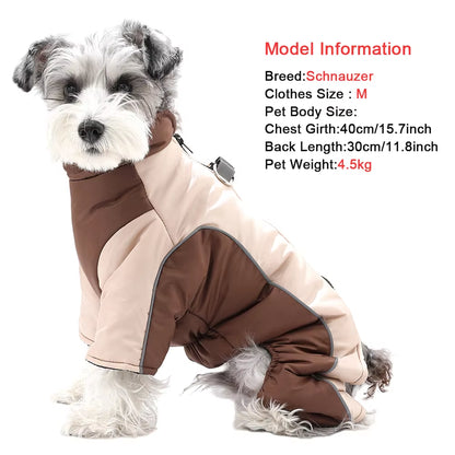 Warm Pet Clothes with D-Ring Reflective Dog Jumpsuit for Small Medium Dogs Camouflage Puppy Coat For...