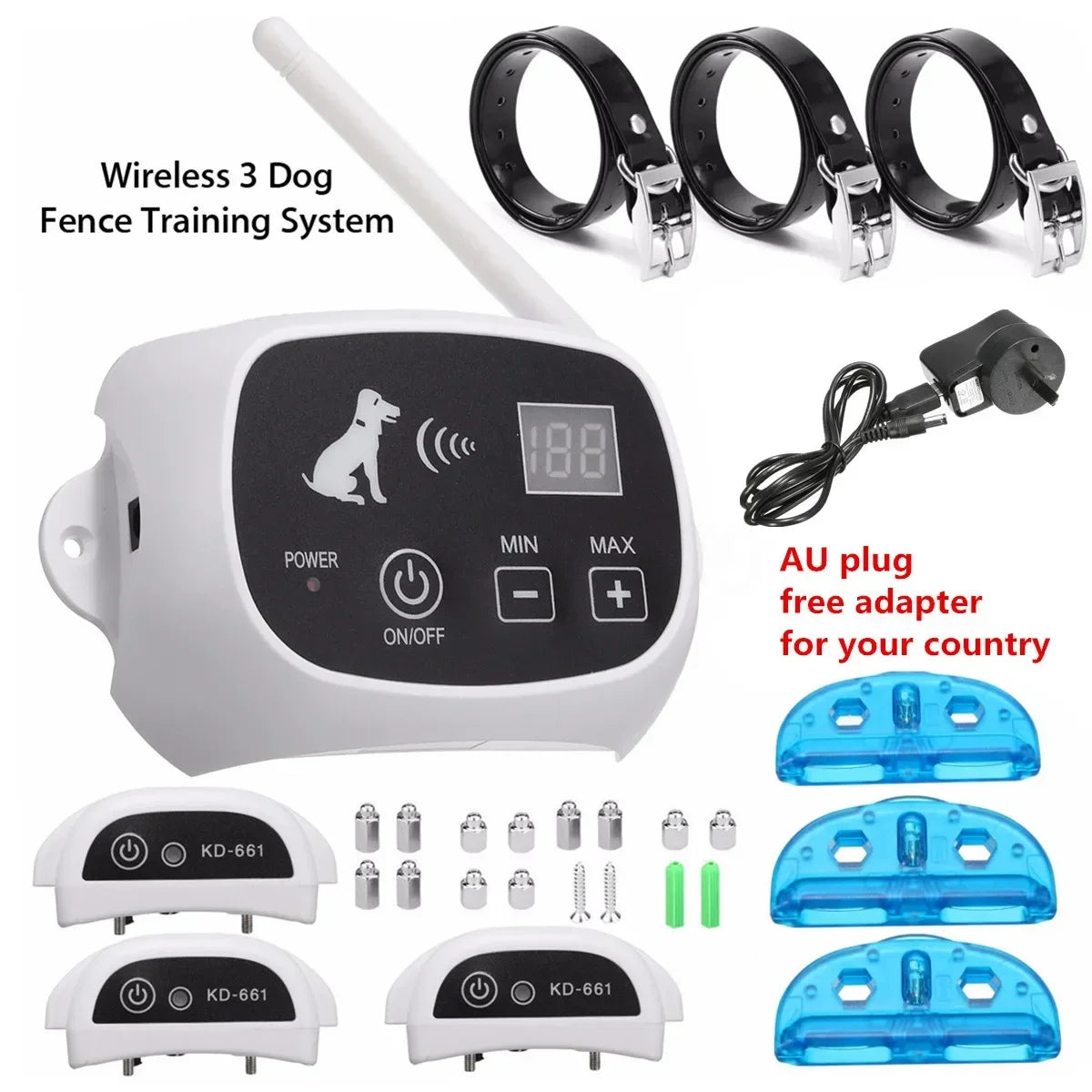 Revolutionary Pet Dog Wireless Electronic Fence – 500M Radius Containment System with Waterproof Training Collars for 1-3 Dogs