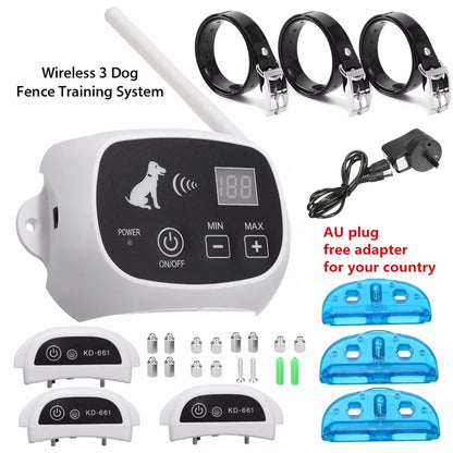 Revolutionary Pet Dog Wireless Electronic Fence – 500M Radius Containment System with Waterproof Training Collars for 1-3 Dogs