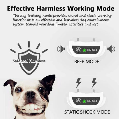 Revolutionary Pet Dog Wireless Electronic Fence – 500M Radius Containment System with Waterproof Training Collars for 1-3 Dogs