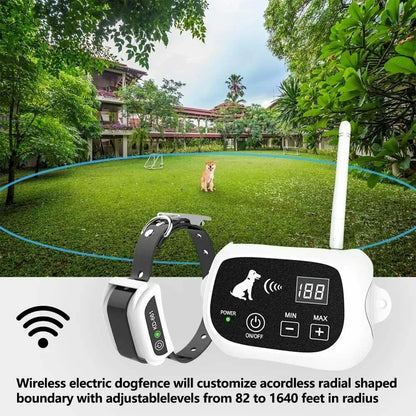Revolutionary Pet Dog Wireless Electronic Fence – 500M Radius Containment System with Waterproof Training Collars for 1-3 Dogs