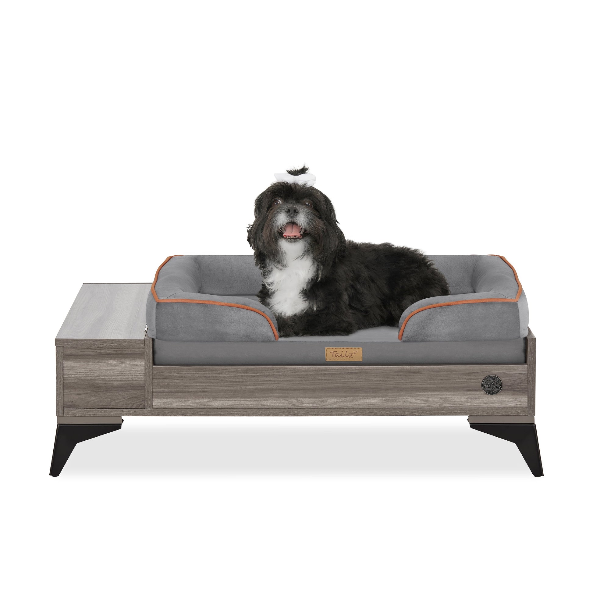 Elevate Your Pet's Comfort with the Wyatt Wooden Elevated Pet Bed & Mattress - Stylish, Functional, and Greenguard Gold Certified!