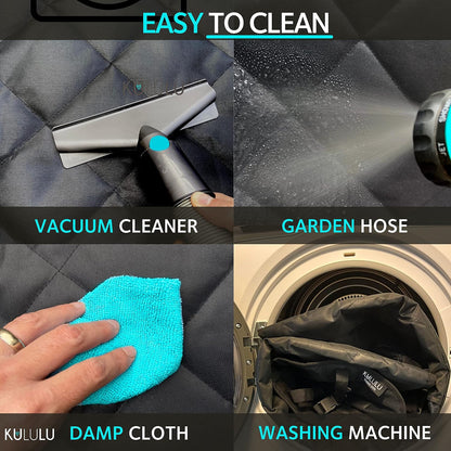 Dog Car Seat Cover - 100% Waterproof Hammock with Mesh Window, Scratchproof, Durable (Black, Standard (54" W X 58" L))