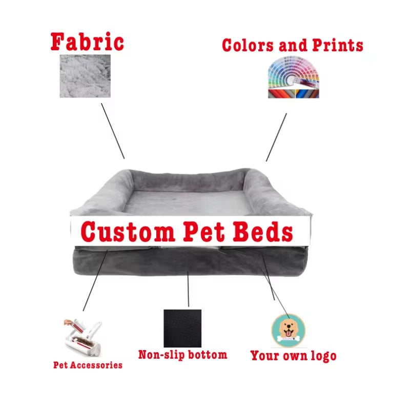 Manufacturer Wholesale Washable Dog Bed Custom Oem Memory Foam Orthopedic Human Dog Bed Xxl