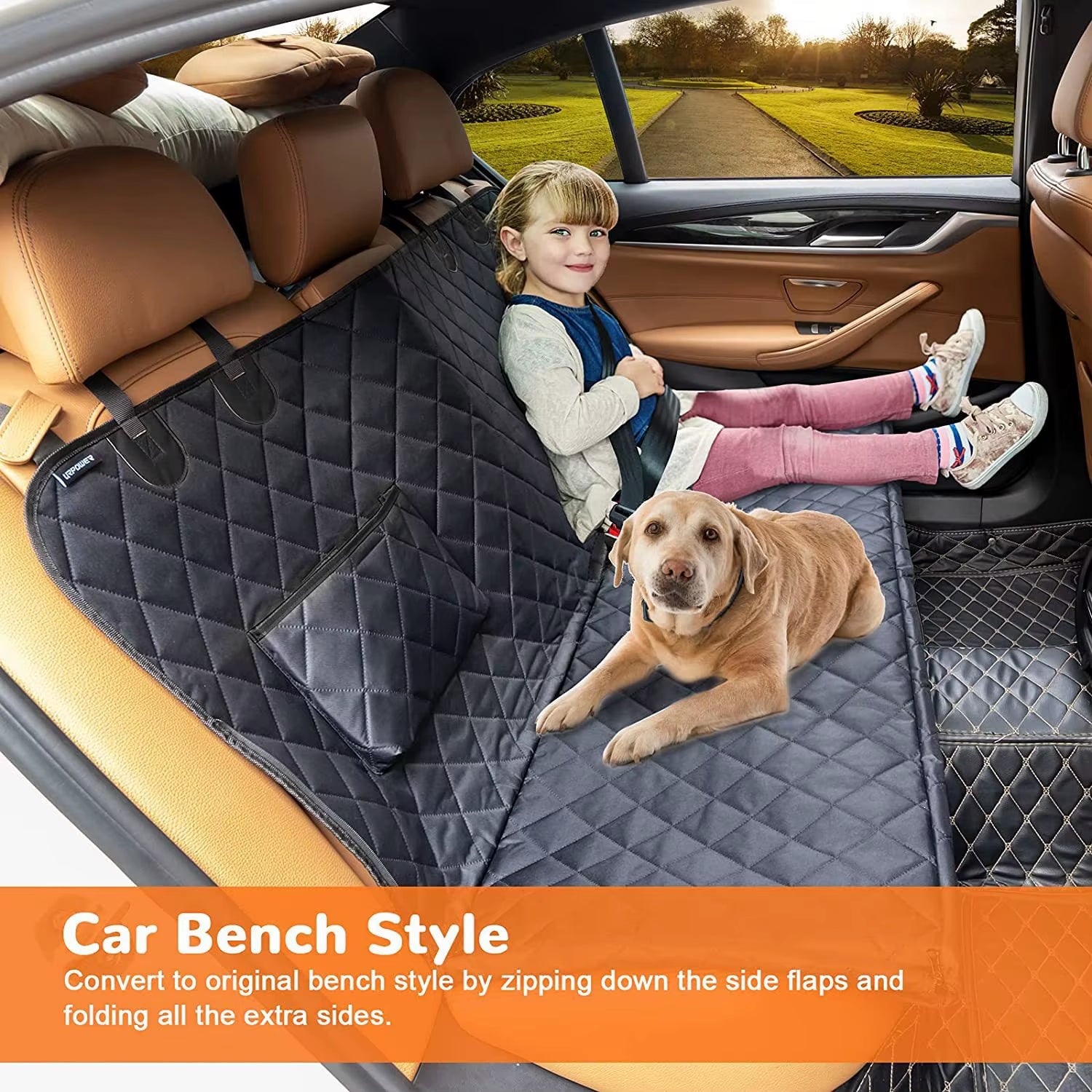 Extra Large Pet Mat for Car Back Seat Breathable Dog Seat Cover with Strong Hard Bottom Fits All Cars