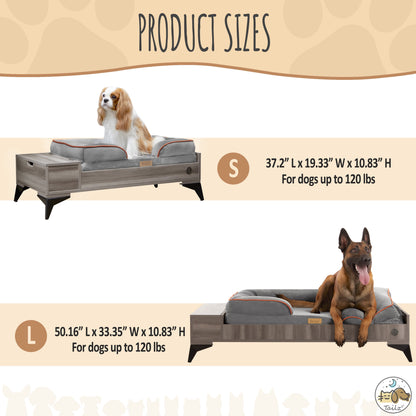 Elevate Your Pet's Comfort with the Wyatt Wooden Elevated Pet Bed & Mattress - Stylish, Functional, and Greenguard Gold Certified!