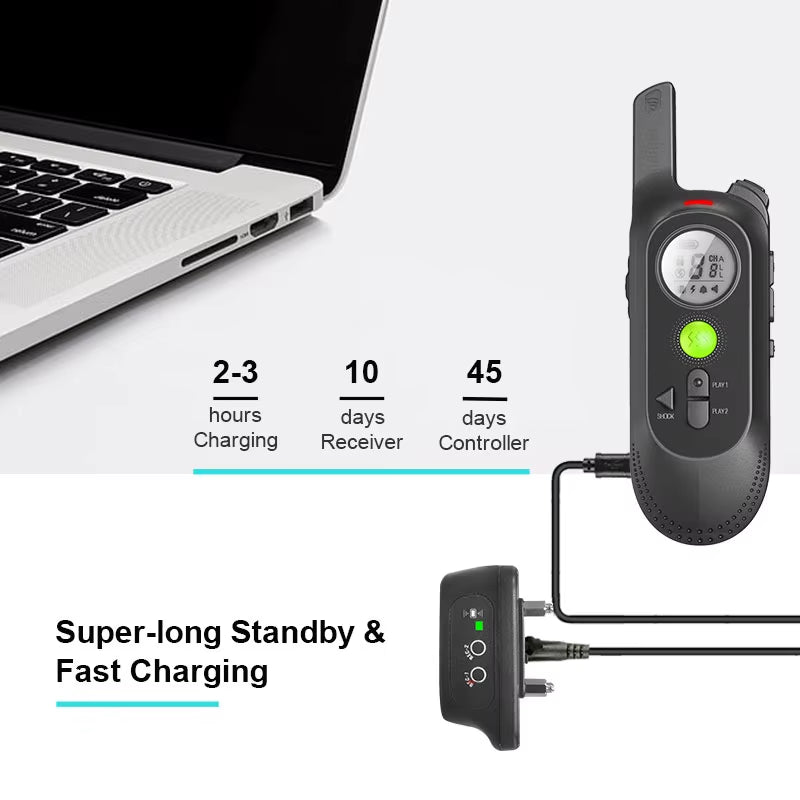 Dog Training Collar with Remote Voice Commands Shock Collar for Dogs Large Breed Vibration Waterproo...